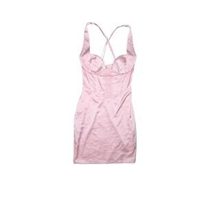 baddie pink corset dress